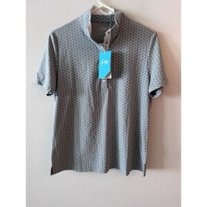 Nivo Polo Shirt Womens L Large Gray 1/4 Snap Golf Short Sleeve Performance NWT